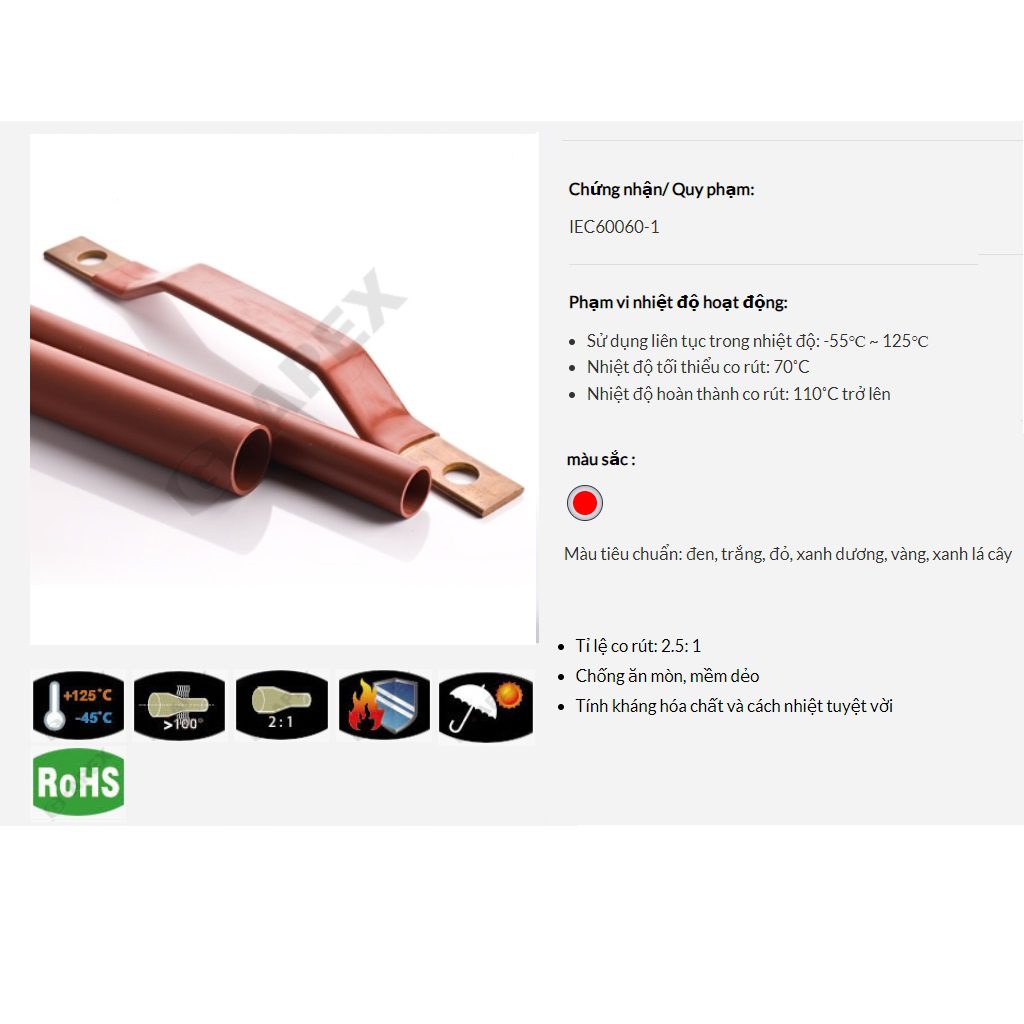 HB2 G-Apex Heat shrinkable busbar insulating tubing (Withstand voltage up to 24kV)